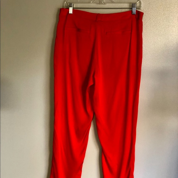 JOIE Silk Trousers - Red - Size 6 - Picture 2 of 4